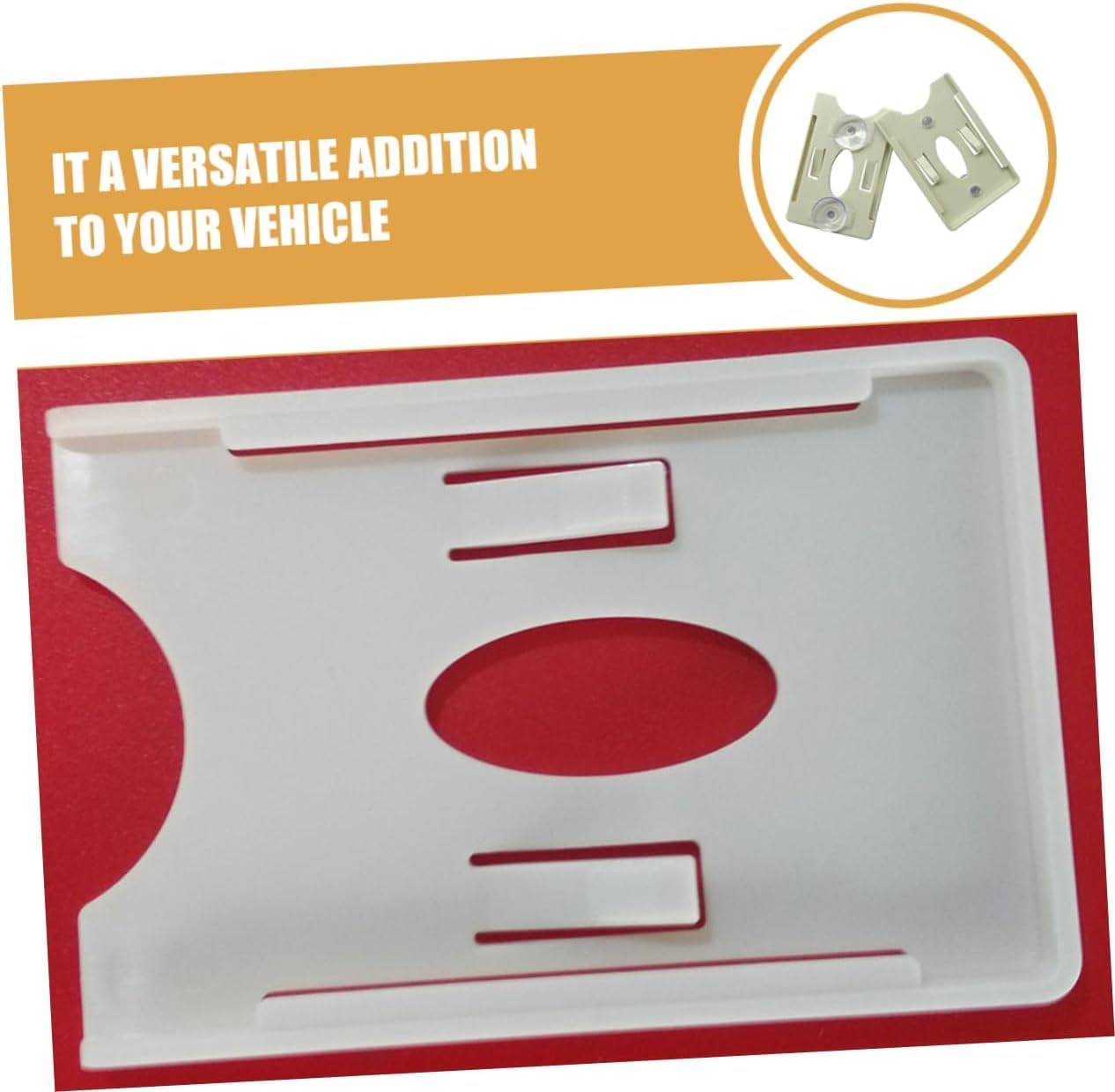 2PCS Suction Cup Card Holder Card Sleeves Card Holder Window Parking Permit Card Holder Card Organizer Engine Card Holder Beige Plastic