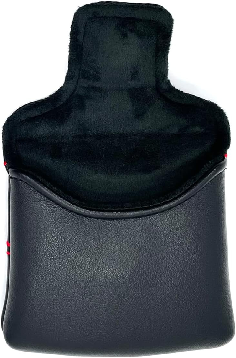 Black with Red Spider Embroidery Golf Club Square Mallet Putter Cover Magnetic Golf Headcover image number 1