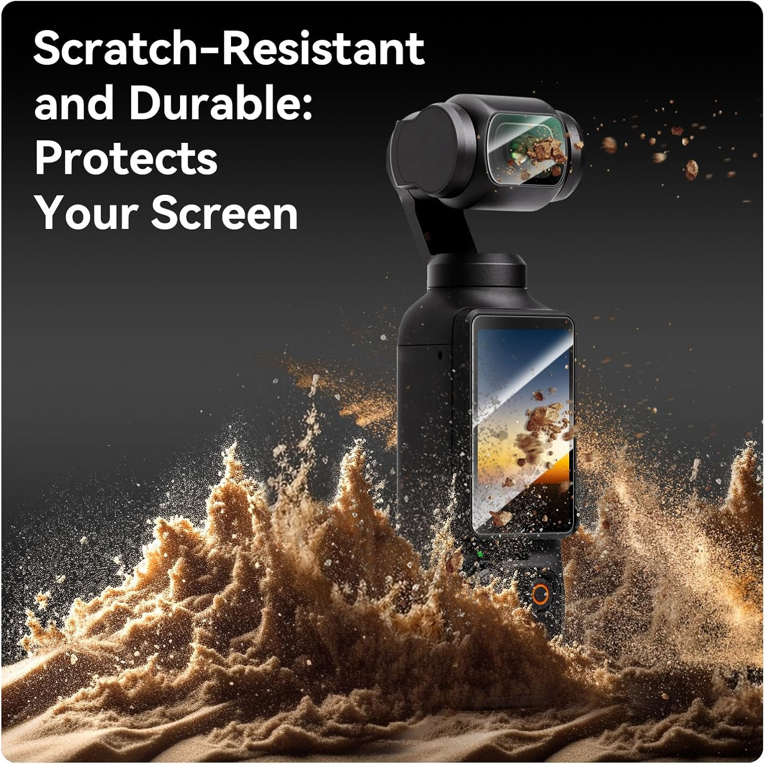 TELESIN Lens Screen Protector for DJI Osmo Pocket 3 [2+2Pack], 2-Pack Tempered Glass Screen Protector + 2 Lens Guards | Tempered Glass Film Accessories 9H Hardness Anti-Scratch, 99% Transparency image number 1