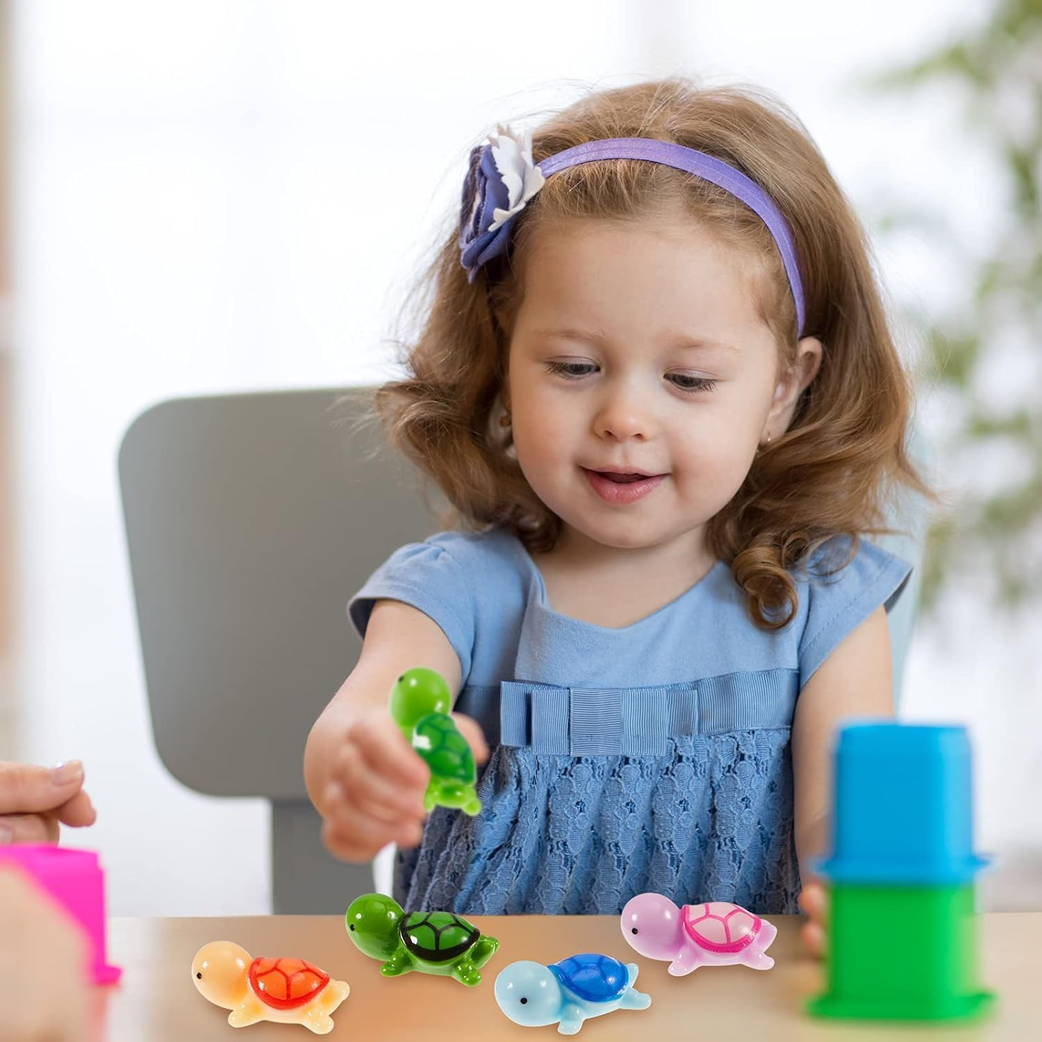 100 Pcs Mini Animals Miniature Resin Figurines in the Mini Animals Garden Miniature Moss Landscape DIY (Turtle) image number 3