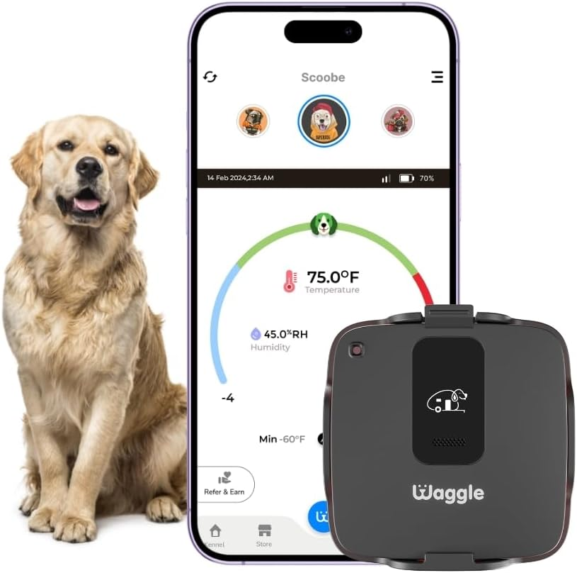 Waggle Pet Temperature Monitor for Caravans & Campervans | 24/7 Temp, Humidity & Power Alerts | Built-In Cellular, No Wifi Needed | Perfect for Pet Safety image number 3