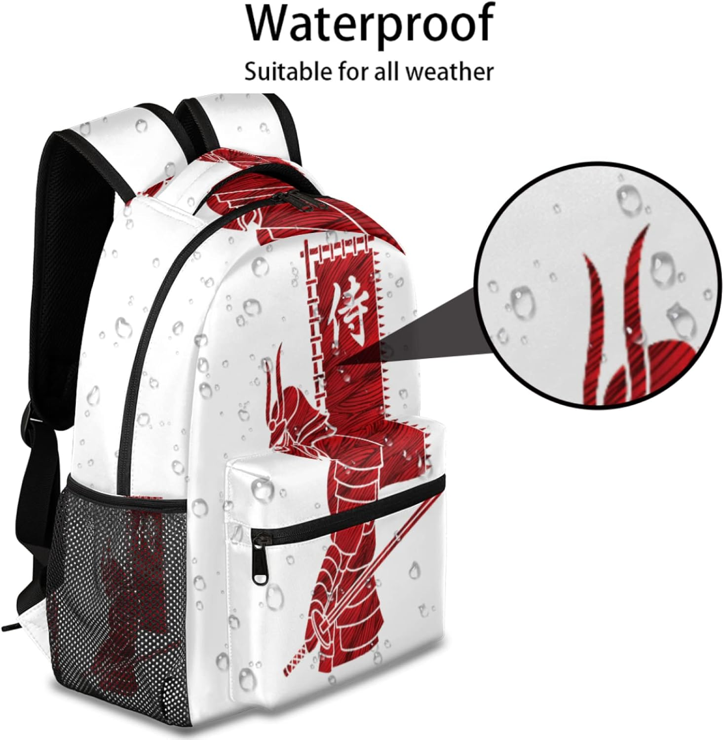 Japanese Flag Pattern Backpack Lightweight Waterproof Travel Rucksack Mount Fuji Stylish Backpack for Man Women