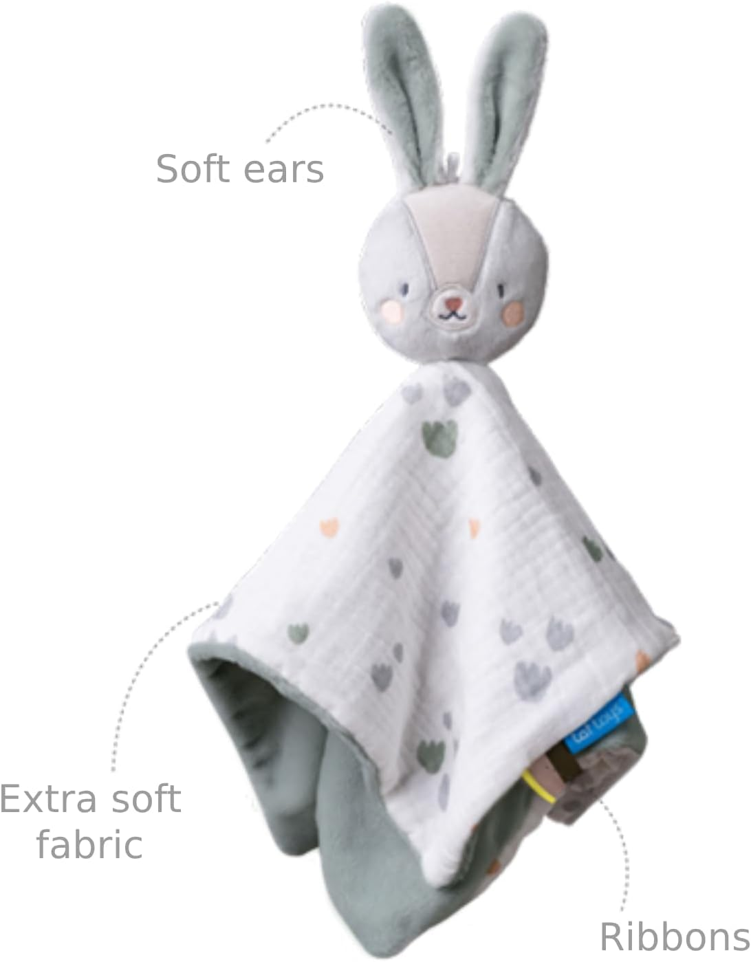 Taf Toys Rylee Bunny Blankie &ndash; 100% Soft Cotton Baby Comforter, Transitional Security Blanket for Newborns & Infants 0M+, Plush Bunny Lovey, Machine Washable, 36X20Cm image number 4