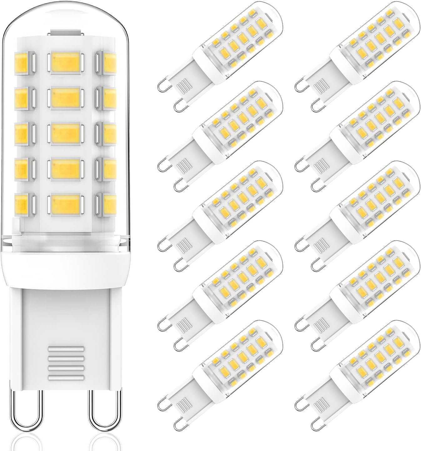 G9 LED Dimmable Neutral White 4000K, 3W LED G9 Lamp Replacement 25W 28W 33W 40W Halogen Bulb, No Flickering G9 LED Bulb, 320LM, AC 220-240V, 360 Degree Beam Angle G9 Socket Bulb, Pack of 10 image number 3