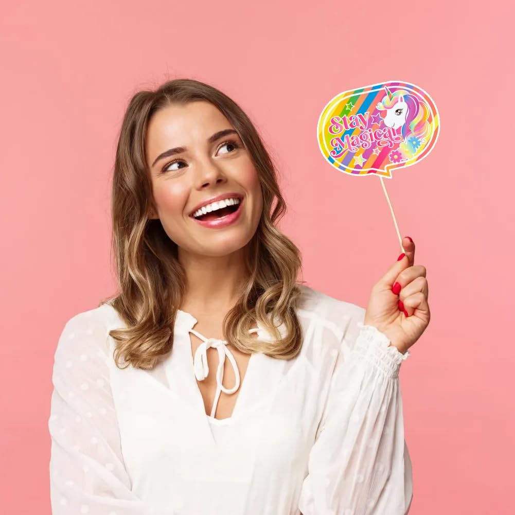 Unicorn Studio Prop Pink Photo Backdrop Unicorn Theme Birthday Party Selfie Prop for Unicorn Lovers (Pack of 30) image number 6