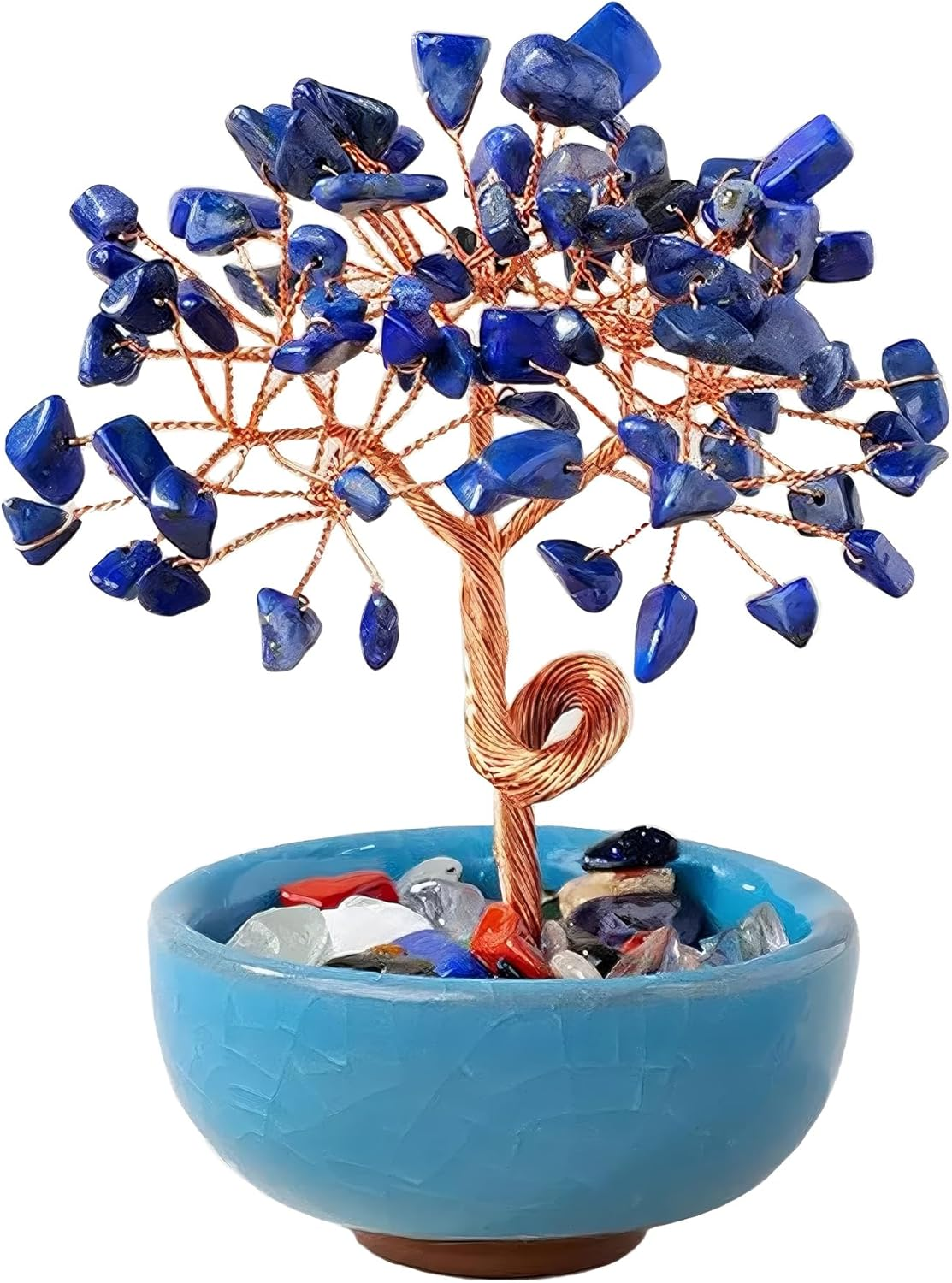 Green Aventurine Crystal Money Tree - Feng Shui Bonsai for Luck & Prosperity, Tabletop Decor for Home Office Artificial Trees with Green Ceramic Pot