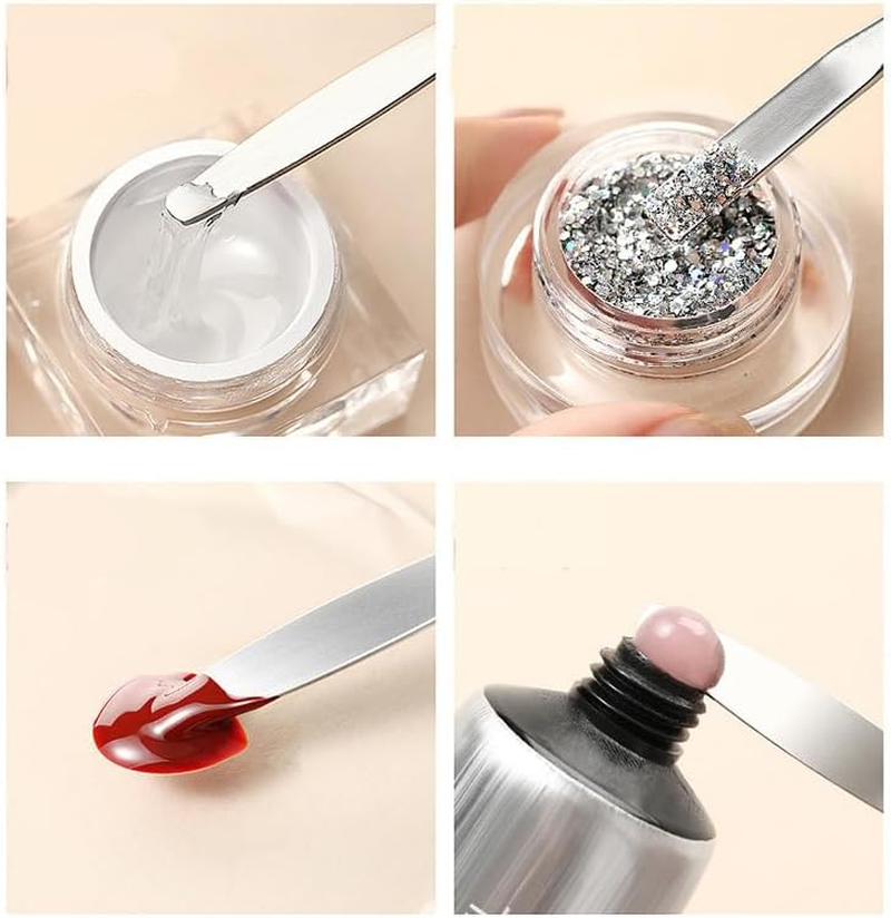 ZEOHBETY 2 X Metal Nails, Gel, Nails with Goblets, Pink image number 2