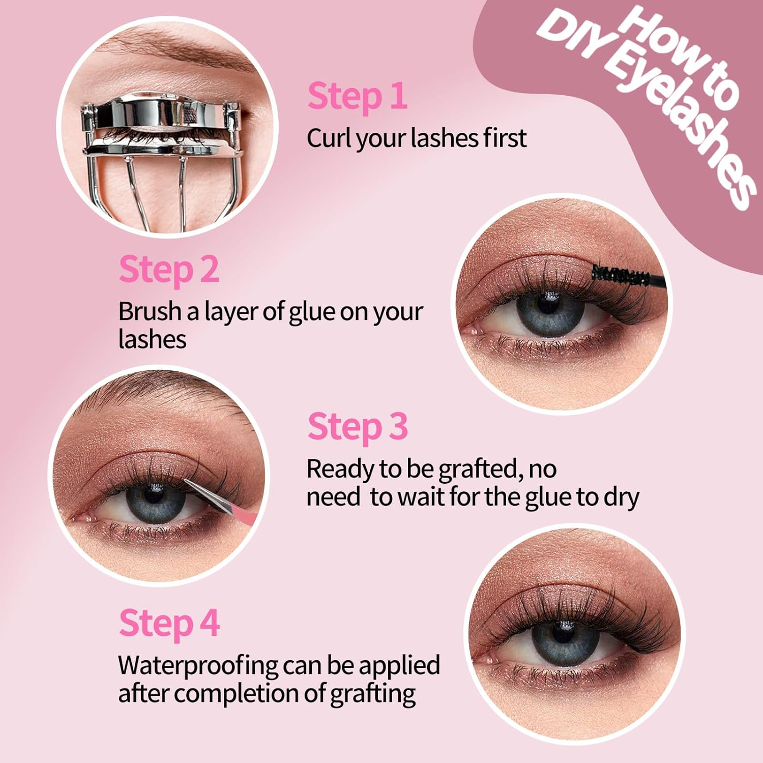 MAGEFY 240Pcs Lash Clusters Kit Eyelash Extension with Lash Bond and Seal Individual Lashes Easy to Apply at Home - 30P/9-16Mm image number 2