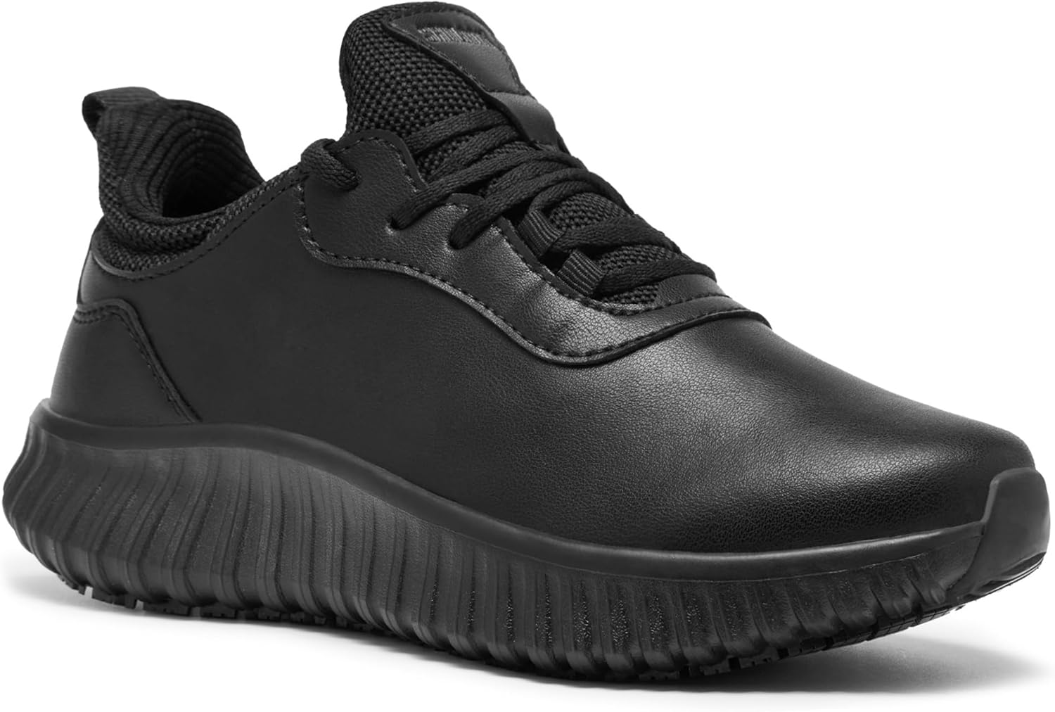 SHULOOK Non Slip Work Shoes for Women Food Service Water Resistant Sneakers Waterproof Kitchen Chef Restaurant Lace up Walking Lightweight Comfortable Nursing Working Footwear image number 2