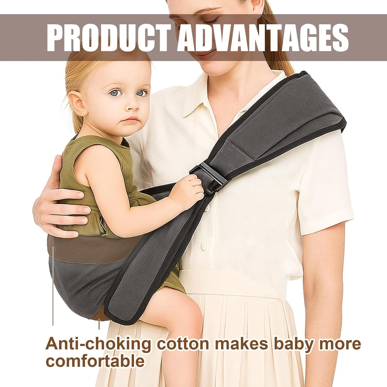 Toddler Carrier - Ergonomic Baby Sling for 6-36 Months (14-45 Lbs) - Adjustable & Breathable Infant Wrap - Hands-Free Design for Parenting - Lightweight for Travel, Shopping & Daily Use