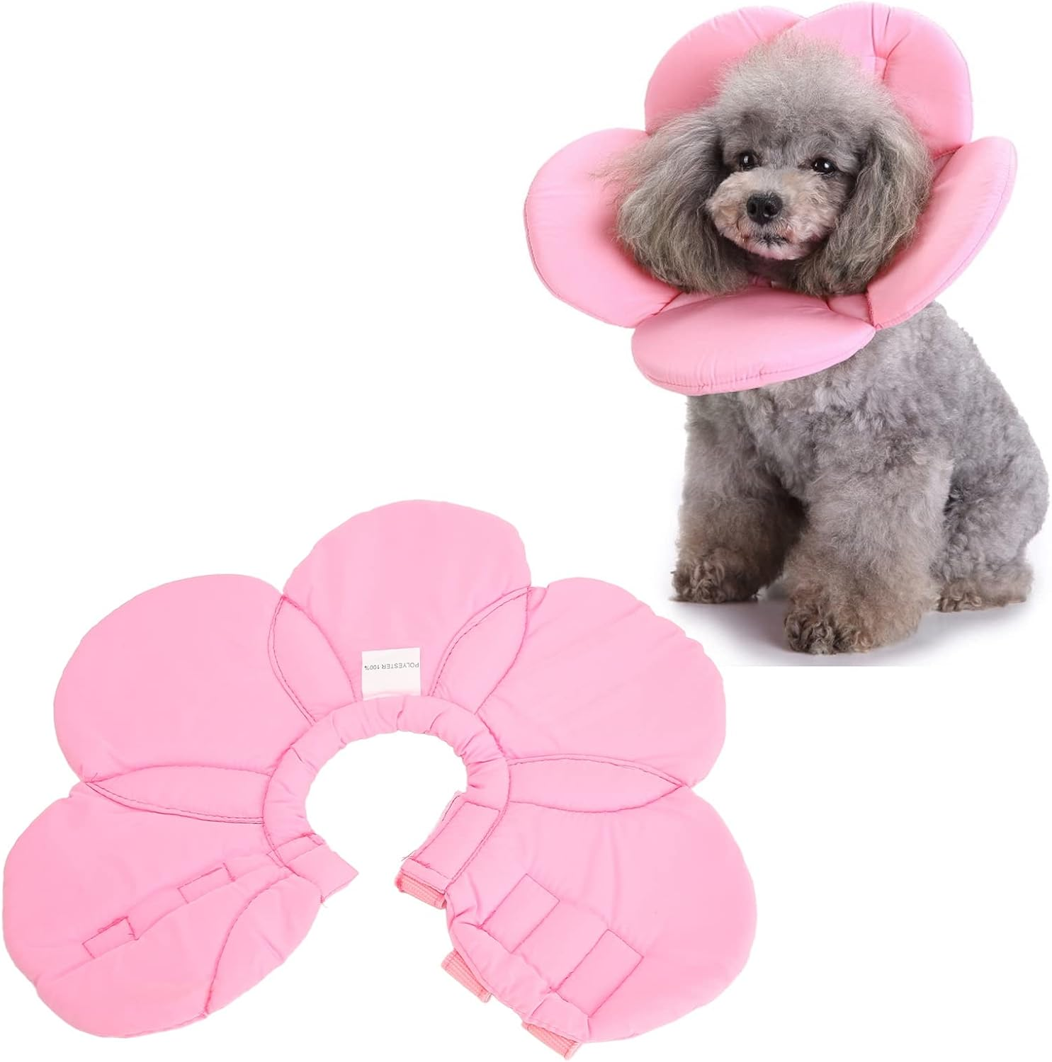 Pet Recovery Collar, Lightweight Sunflower Shape Cute Dog Elizabeth Collar, Adjustable Soft Cat Cone Collar Pet Sponge Neck Collars for Dogs and Cats (YLSB08 Purple)