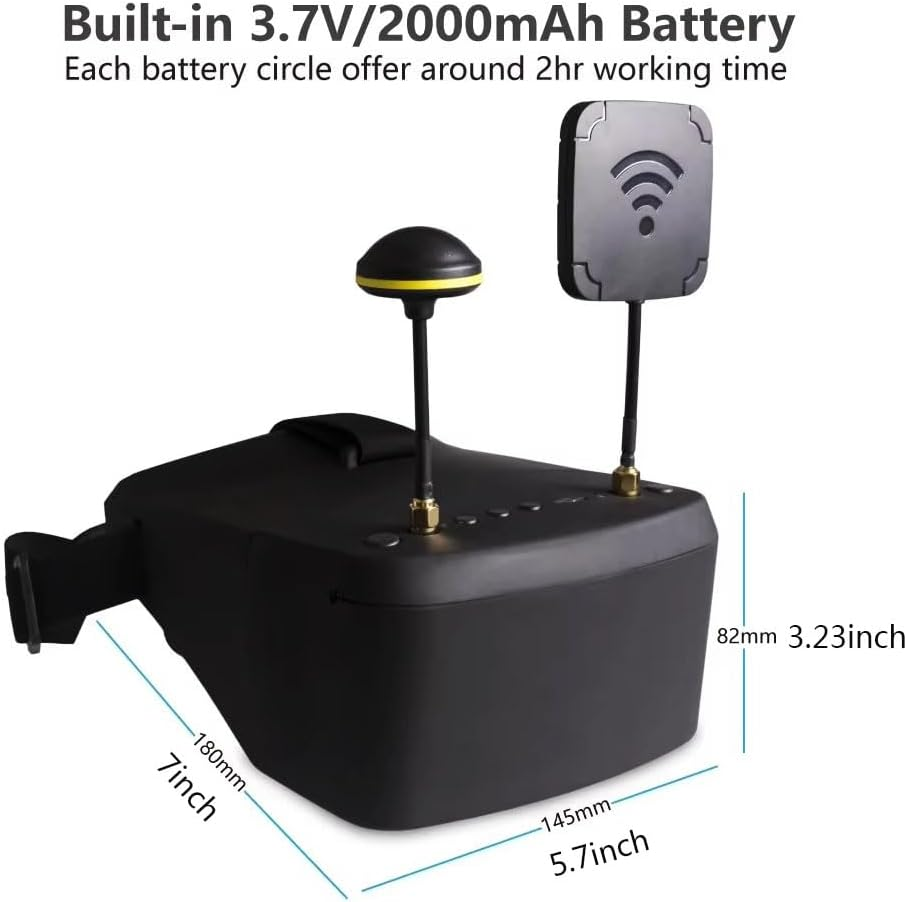 Sologood EV800D FPV Goggles with DVR 5.8G 40CH 5 Inch 800X480 Diversity Video Headset Built in 3.7V 2000Mah Battery image number 5