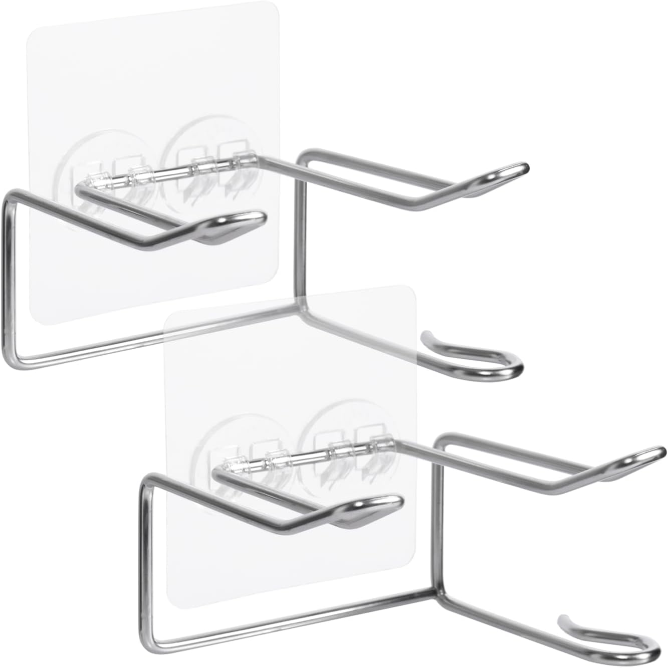 Centerz 2 Pack Hair Dryer Holder, Wall Mount Self Adhesive Waterproof Blow Dryer Rack Storage Organizer Hanger, Compatible with Dyson and Most Hair Dryers Appliance, Brush, Curling Iron, Straightener