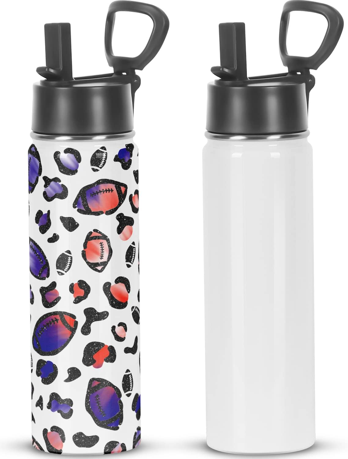 Draheri Sublimation Sports Water Bottle Blanks, 22 Oz Sublimation Tumblers, Double Wall Stainless Steel Sports Water Bottle Flask with Portable Handle, Individually Boxed (8 Pack) image number 2