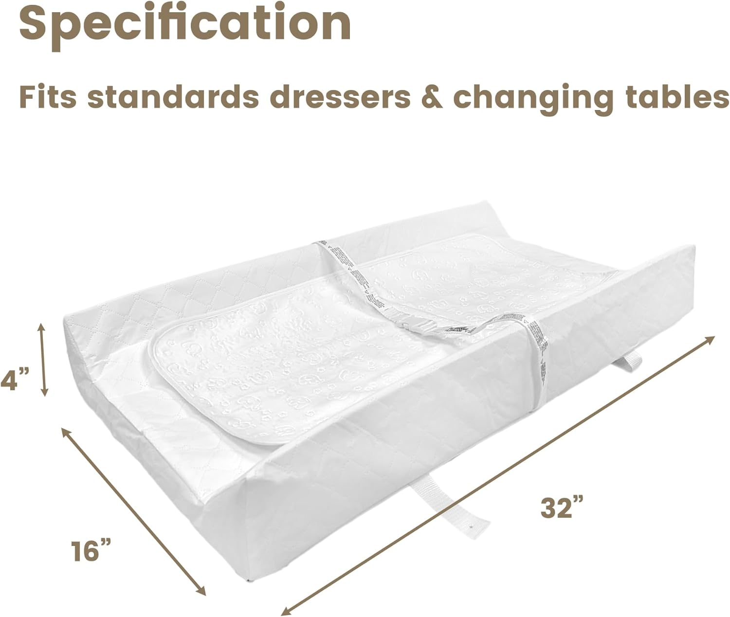 Fond + Found Contoured Diaper Changing Pad with 3 Pack Ultra Soft Plush Liners, Baby Changing Mat Cover Waterproof Hypoallergenic Washable image number 4