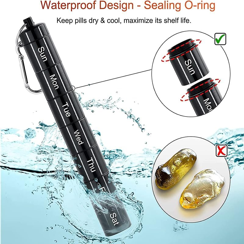 Weekly Medicine Organizer: Durable Aluminium Alloy 7-Day Pill Box for Safe Medication & Vitamin Storage - Compact & Travel-Friendly Design image number 3