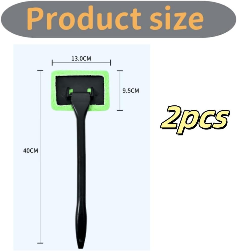 Jindizi 8Pcs Microfiber Car Window Cleaner Pads with 2 Handles,Car Windshield Cleaning Tool, Windshield Cleaning Tool image number 2