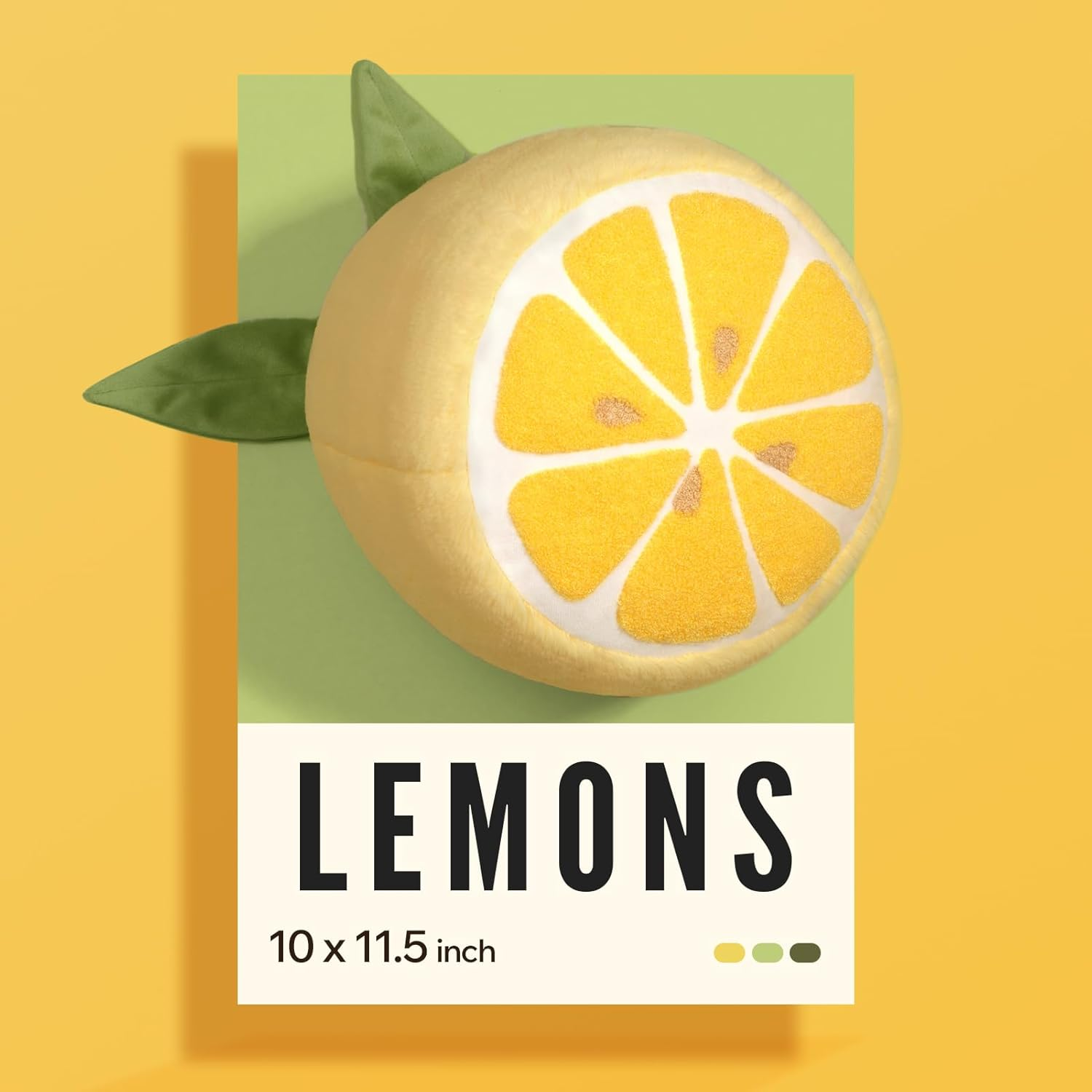 Phantoscope Lemon Shaped Throw Pillow, Fun Home Decor of Fruit Themed Shaped Cushions, Decorative Shaped Pillow for Couch Bed and Chair, Yellow, 10 X11.5 Inches - Lemon Yellow image number 5