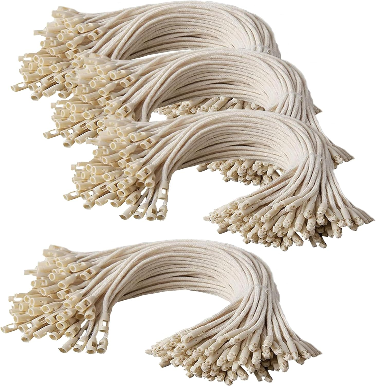 XUTONG 400PCS Hang Tag String Rope，With Snap Lock Pin Loop Fastener（White） image number 2