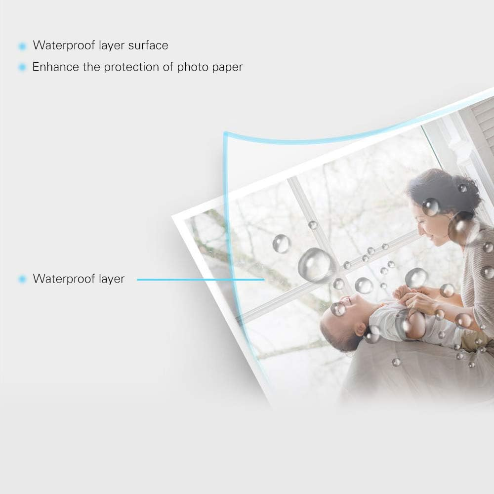 Professional A4 Size 20 Sheets Glossy Photo Paper 8.3 * 11.7 Inch 200Gsm Waterproof Resistant High Gloss Finish Surface Quick Dry for Canon Epson HP Color Inkjet Printer image number 5