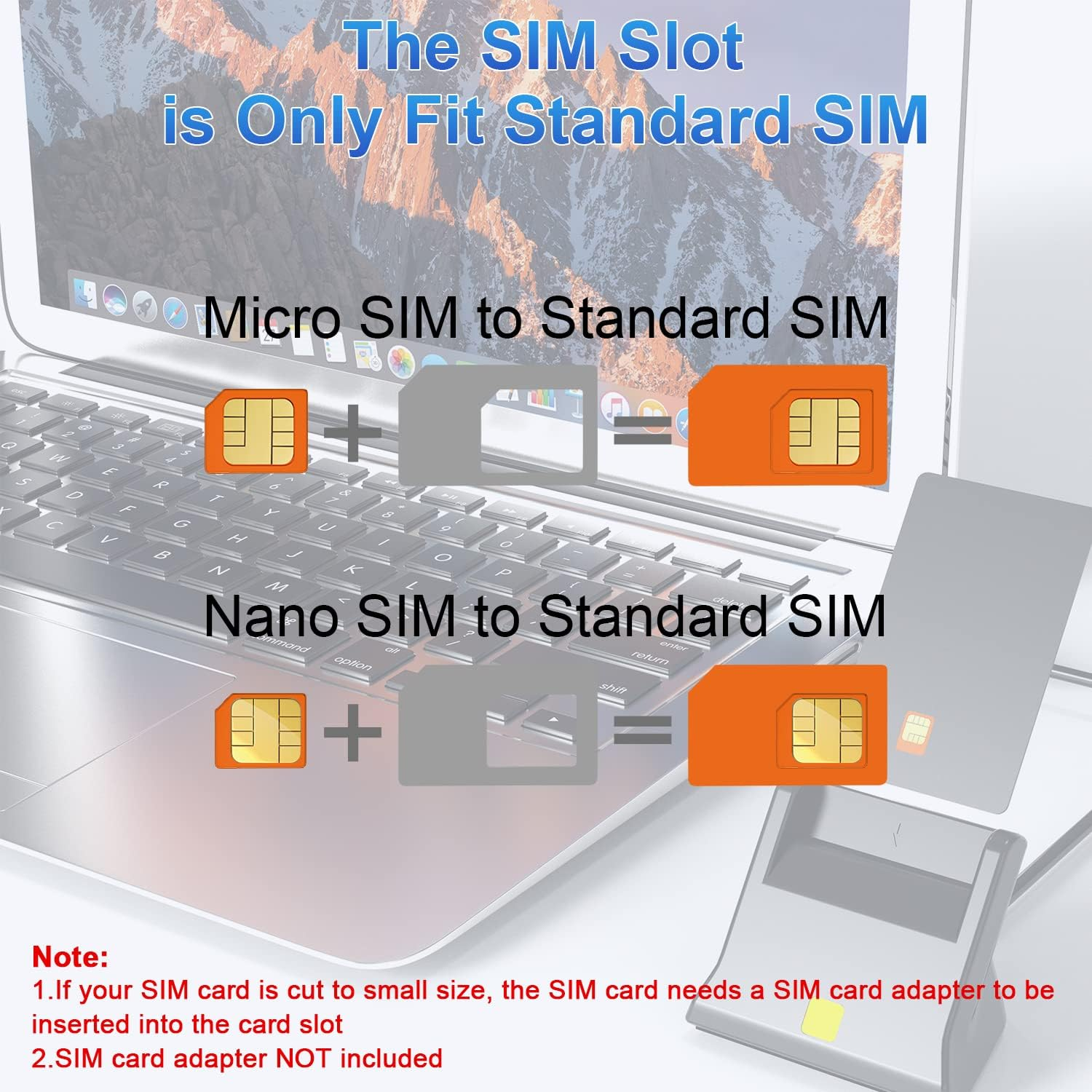 Smart Card Reader, SIM Card Reader, 2-In-1 CAC Card Reader for Common Access CAC/SIM/ID/IC Bank/Health/Insurance/E-Tax/Contact Chip Card, Compatible with PC, Laptop - Windows/Vista/7/8/11 image number 3