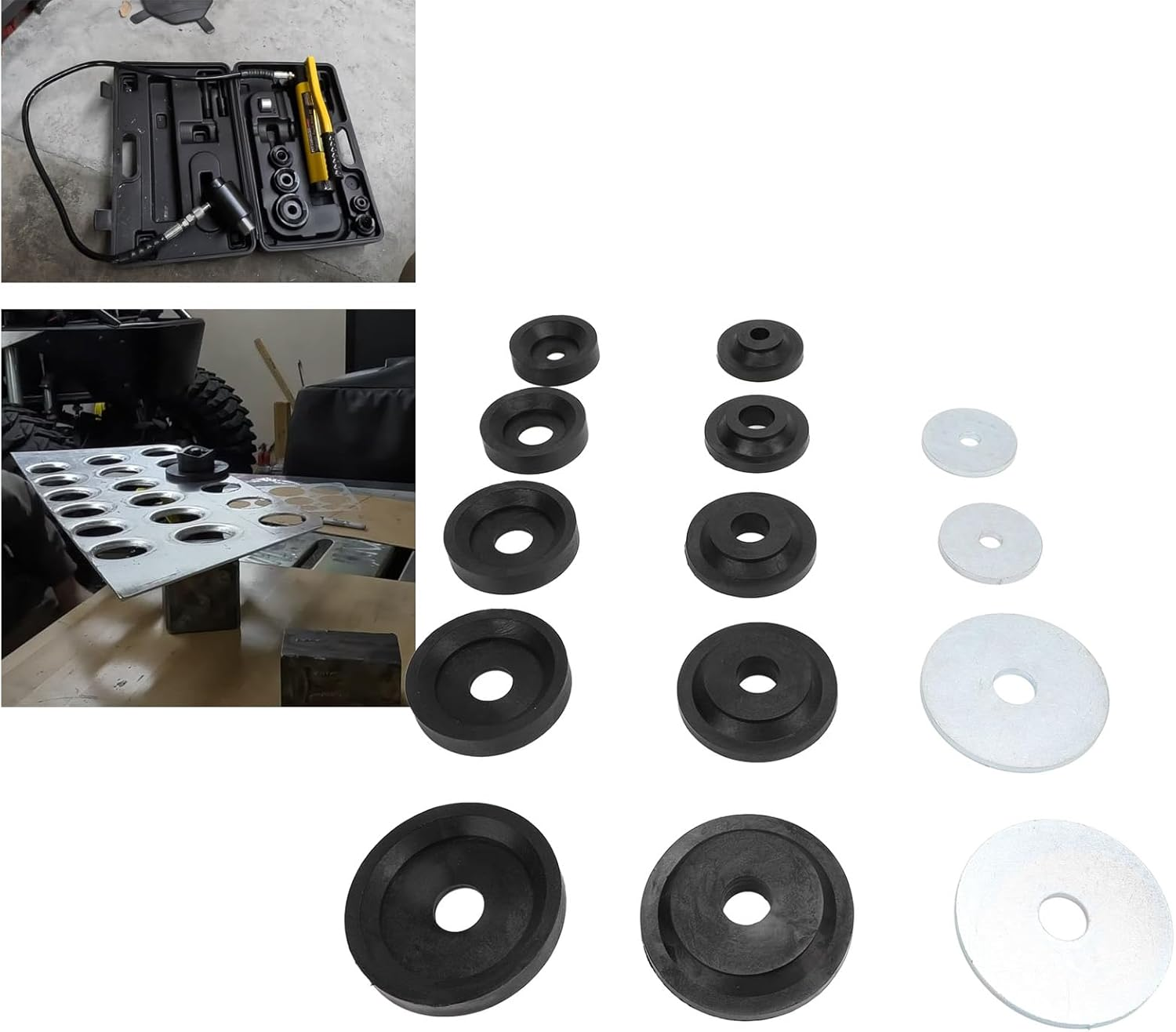 Sheet Metal Dimple Die Set, Versatile Sheet Metal Hole Dimple Die Wear Resistant with Backing Discs for Hydraulic Punch Driver image number 5