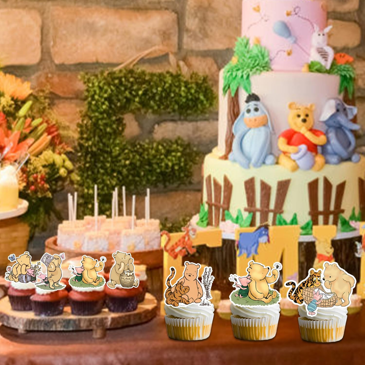 Bear Cupcake Toppers for Birthday Party Cupcake Decorations Baby Shower Supplies (48PCS) image number 2