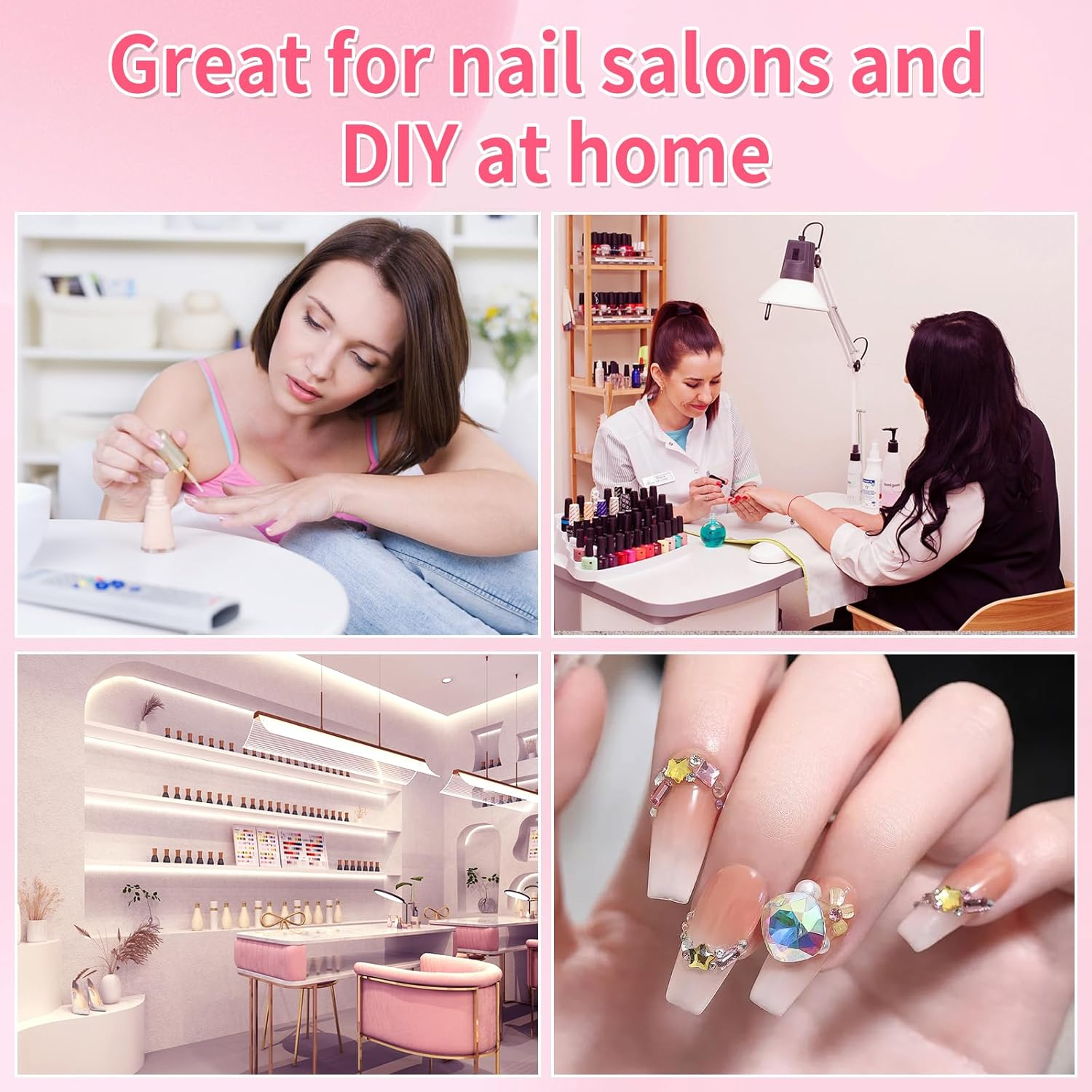 BQAN Nail Sponges for Ombre, 100Pcs 0.39" Nail Art Sponge with Gripper Pen for Nail Art Manicure Nail Art Tools for Nail Tech and Beginner (Silver) image number 5