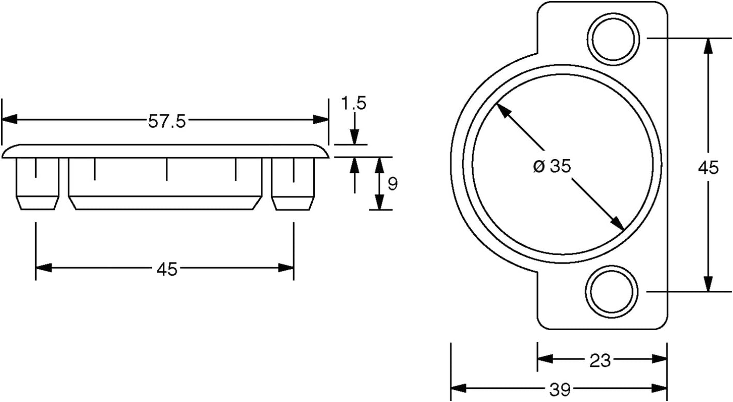 10 Pack Rok Hardware 1-3/8" (35Mm) White Plastic Hole Cover Plug for Concealed Hinge Cup and Screw Dowel Holes, ROKHP35WH2
