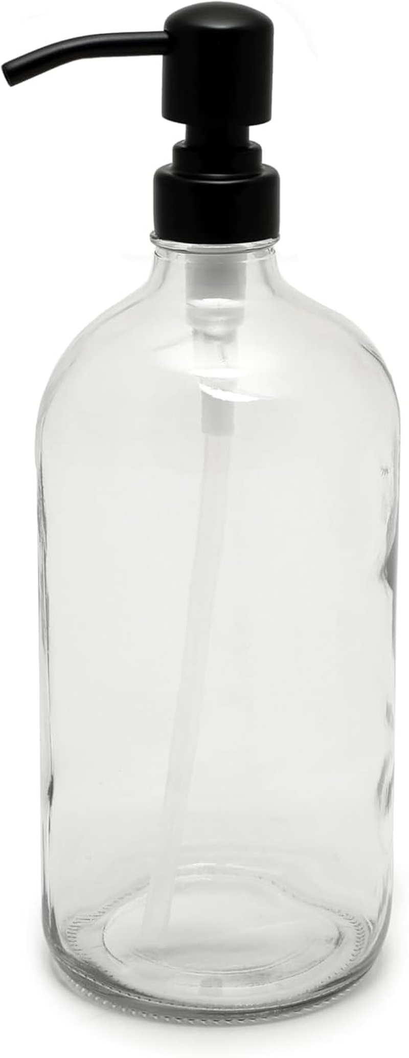 Vivaplex, 2, Large, 32 Oz, Empty, Clear Glass Bottles with Stainless Steel, Matte Black, Lotion Pumps image number 4