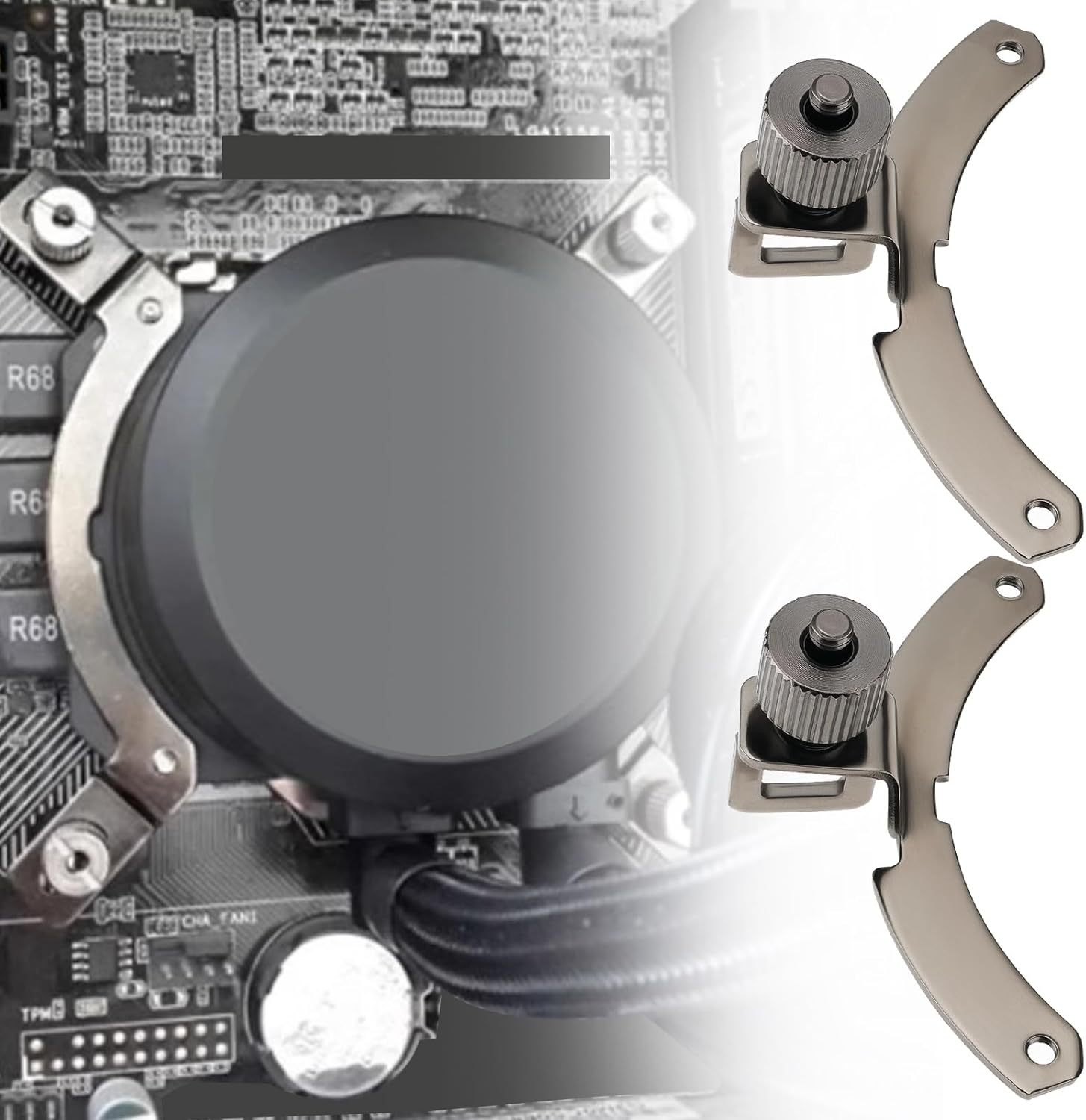 2PCS Computer CPU Fixing Buckle Mounting Bracket Compatible with Cooler Master B120 240 360 AMD AM4 CPU Holder Clips image number 5