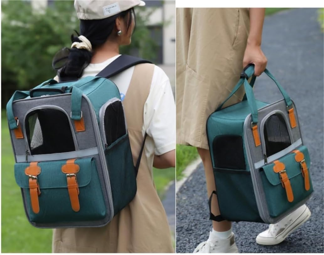 Cat Bag Dog Carrier Pet Carrier Pet Carriers Breathable Mesh Dog Backpack Foldable Large Capacity Cat Carrying Bag Outdoor Travel Pet Supplies Bag Cat Carrier Pet Bag Carrier(Color:A) image number 4