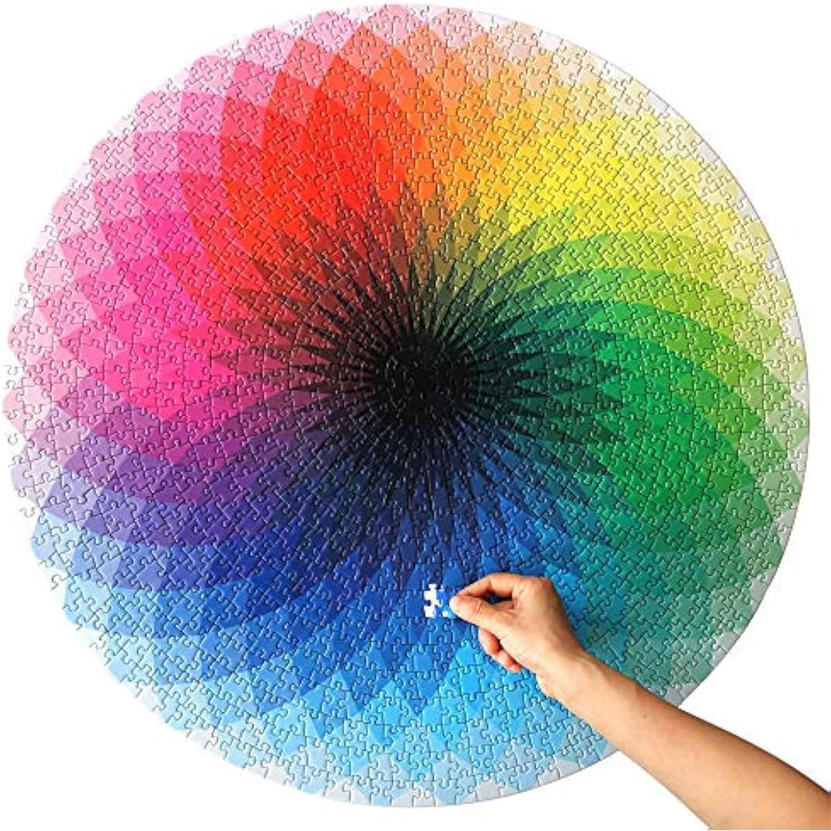 1000 Pieces round Puzzle Creative Rainbow Difficult Big Jigsaw Puzzle Educational Stress Relief Toy for Adults Kids image number 4