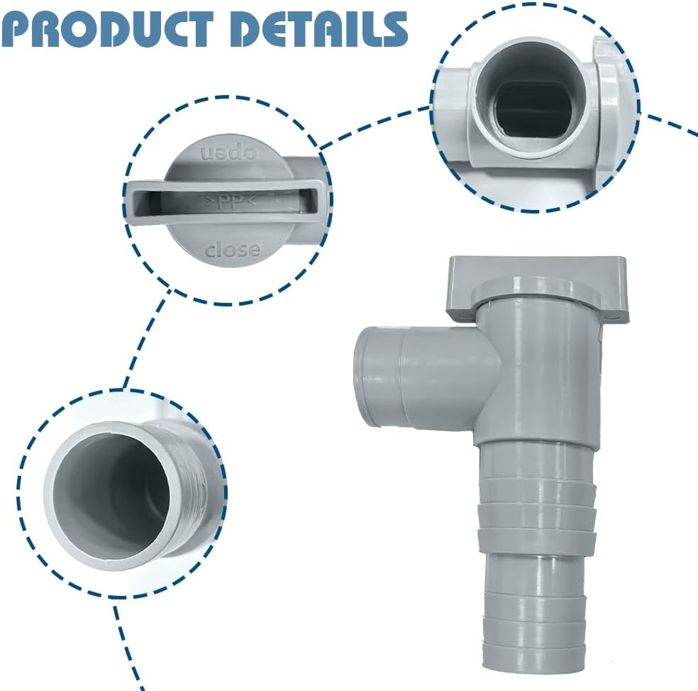 TUIBEIDAMAI Shut-Off Valve Pool 32 Mm, Pool Stopcock 32 Mm, Shut-Off Valve Pool 32 Mm to 38 Mm, Pool Connection Set 32 Mm, Pool Valve 32 Mm, Pool Maintenance Accessories for above Ground Pool and Pool Pump Maintenance image number 5