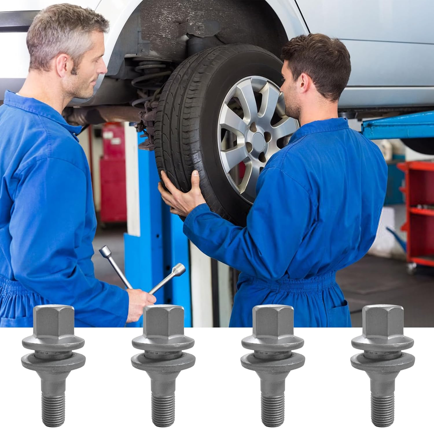 Wheel Bolts Nuts for Citroen C2 C3 C4 C5, Studs Trims Wheel Bolts for Peugeot 206 207 308 407 M12 X 1.25 image number 2