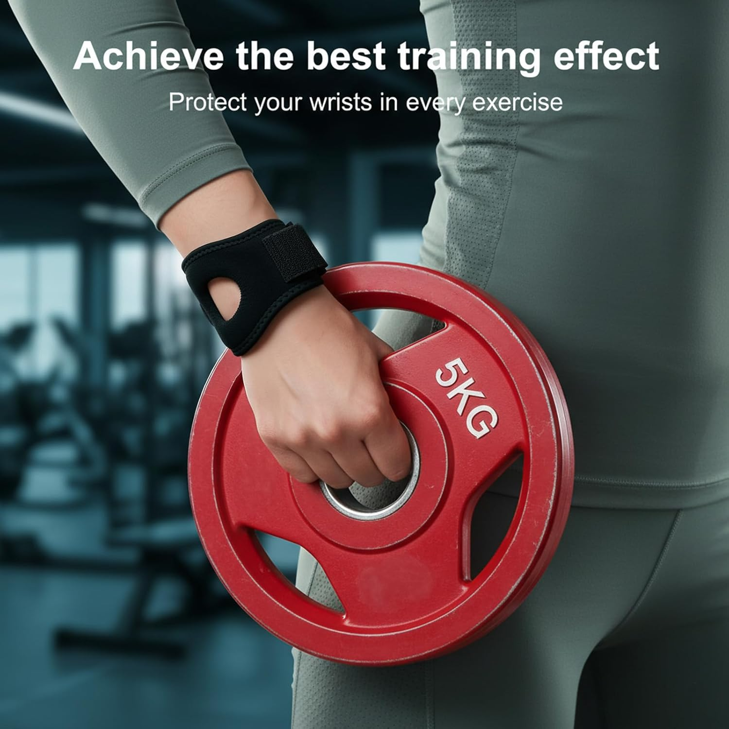 TFCC Wrist Brace Wrist Widget - Adjustable Flexible Wrist Straps with Holes, Hand & Wrist Support for Weight Bearing Strain Sport Pain Relief, Fits TFCC Tears, Left & Right Wrist Band (L/XL) image number 4