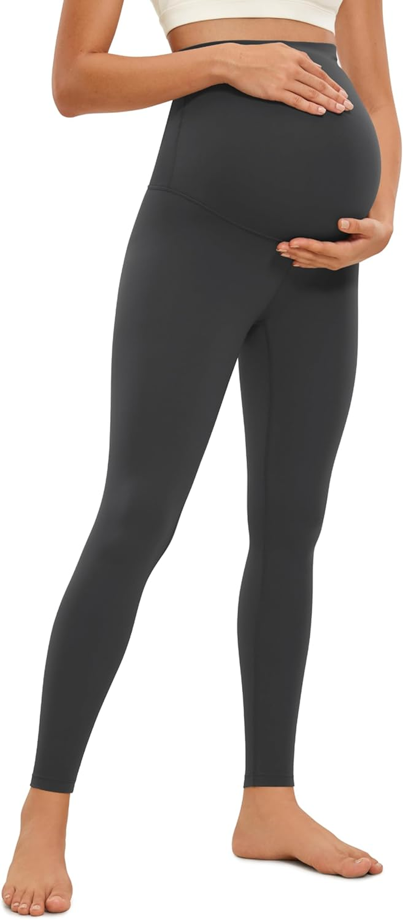 CRZ YOGA Womens Butterluxe Maternity Leggings over the Belly 28" - Workout Activewear Yoga Pregnancy Pants Buttery Soft
