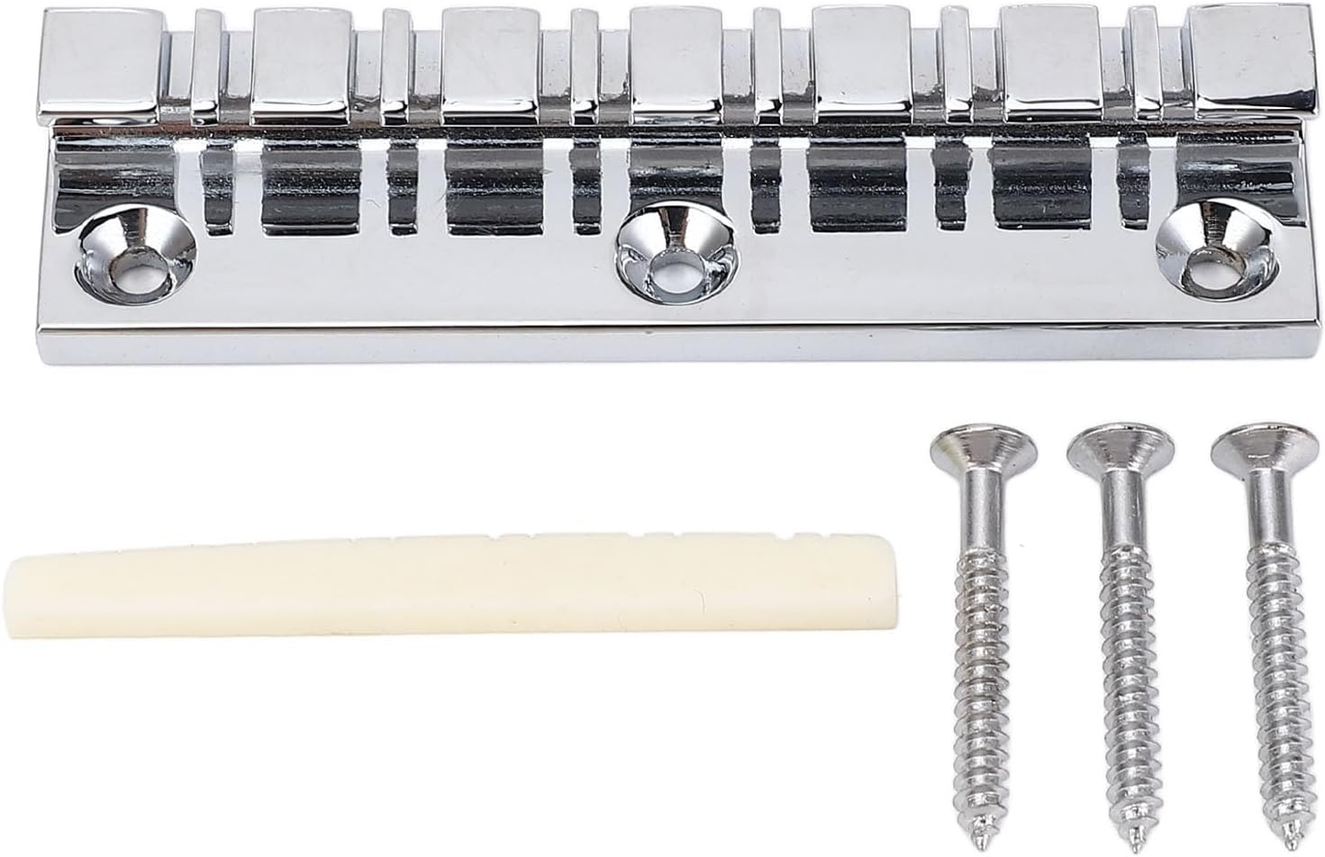 Electric Guitar Bridge Nut Set Metal Bone 12 String Guitars Replacement Parts Accessories for Enhanced Tone and Durability image number 4