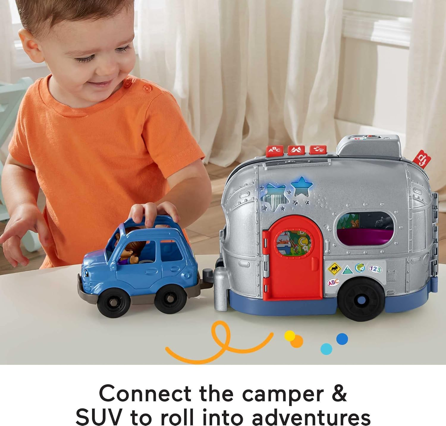 Little People Toddler Playset Light-Up Learning Camper Toy with Smart Stages, Figures & Accessories for Ages 1+ Years image number 1