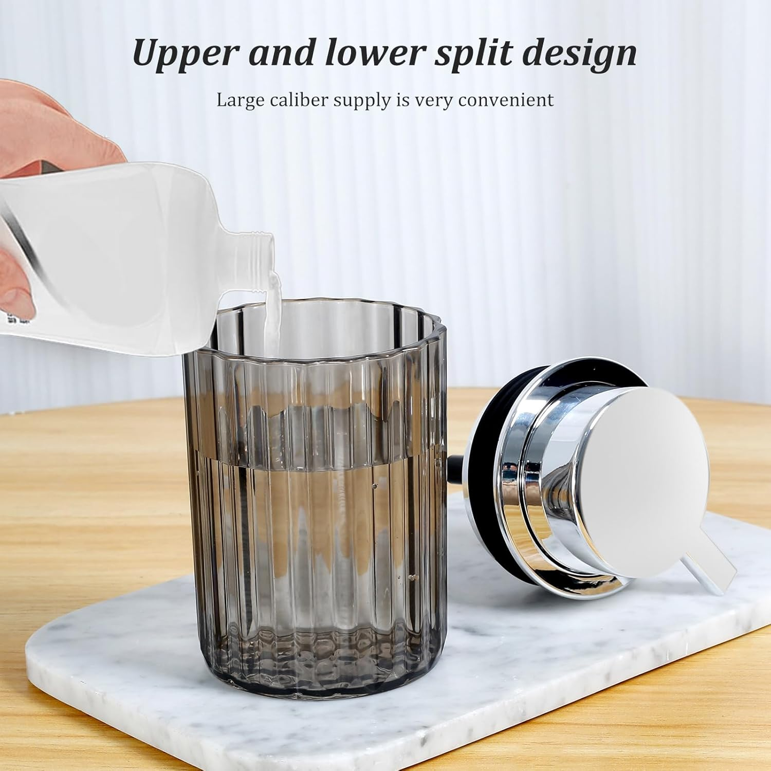 ZFLYCANP 3 Pcs Foaming Hand Soap Dispenser with Plastic Pump, Stylish Hand Soap Pump Dispenser, Refillable Pump Bottle Dispenser for Bathroom Kitchen Countertop image number 3