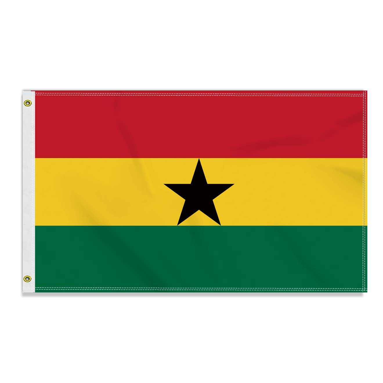 Large 3&times;5 FT Ghana Flag, Big Ghananian100D National Outdoor Banner,Decorgarden with Brass Gromment image number 1