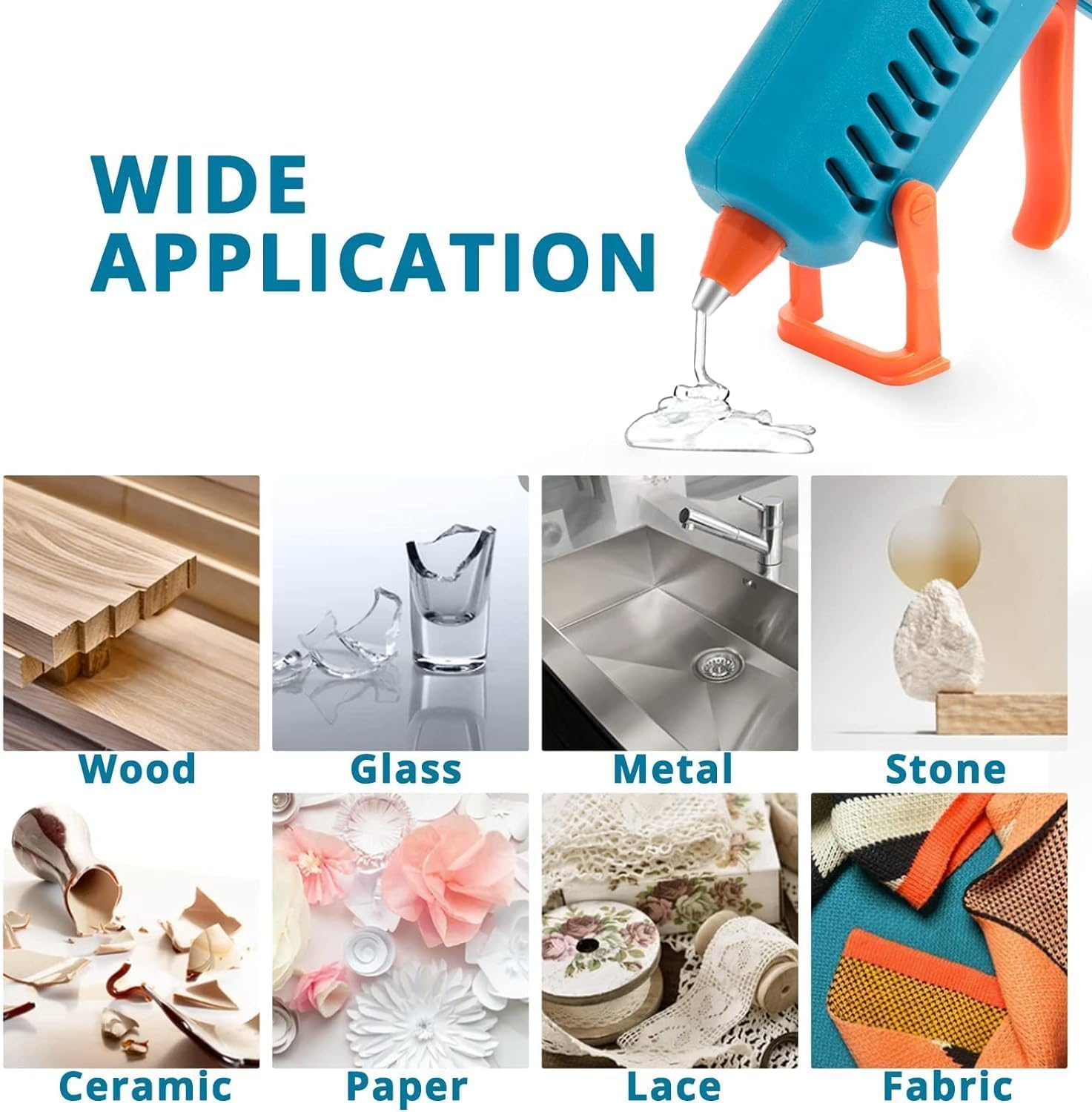 100 PCS Hot Glue Sticks, Mini Hot Glue Gun Sticks, Multipurpose Hot Melt Glue Gun Sticks for Kids Adults DIY Art Craft Sealing Repairing Decoration (10X0.7CM) image number 5