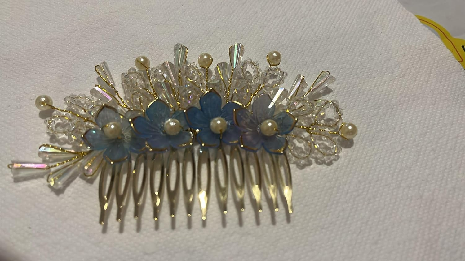 NTY Collections Wedding Hair Accessories - Handmade Bridal Hair Clip, Comb, Pins for Bride and Women- Blue Pack of 1 image number 6
