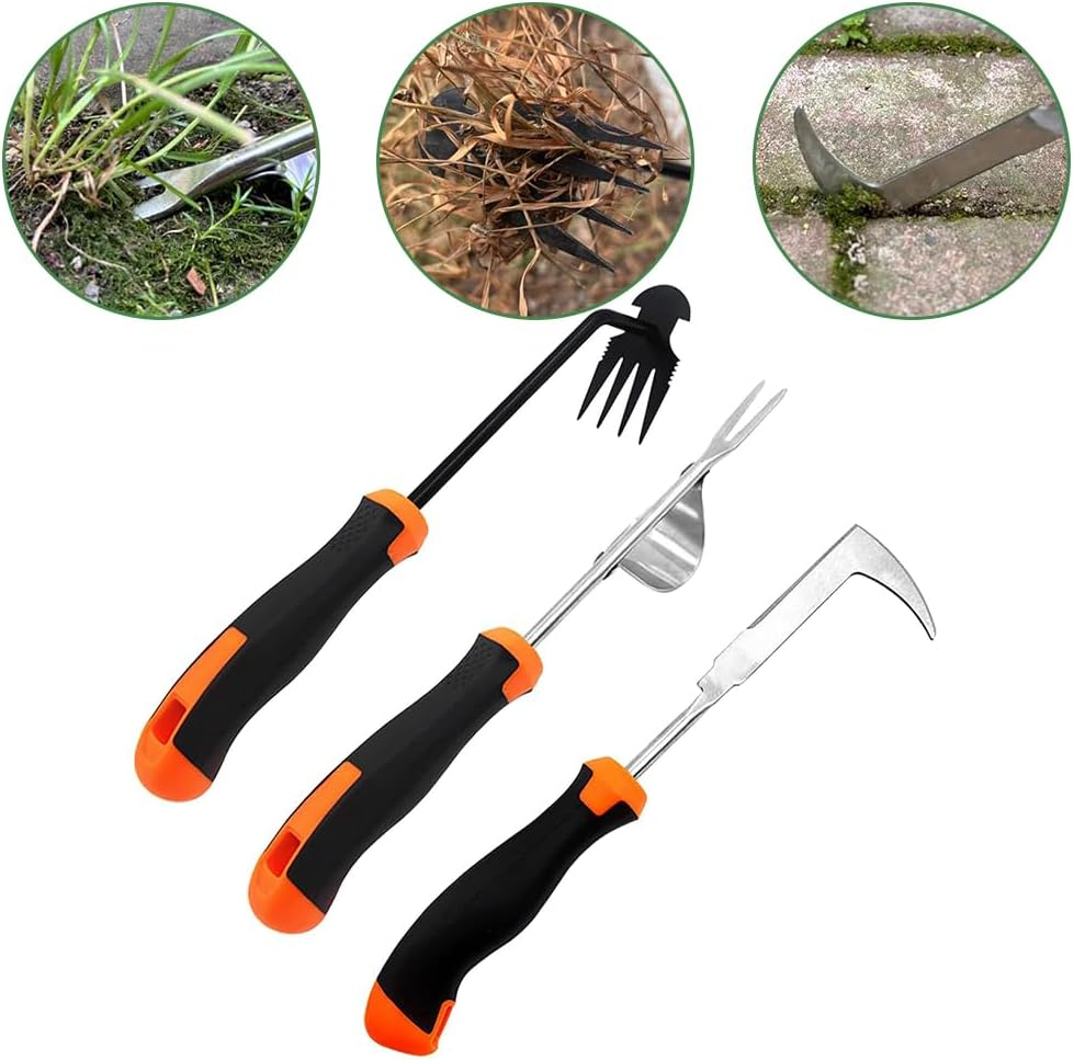 3 PCS Weed Puller Tool,Weeding Tool,Crack Weeder Crevice Tool,Hand Weed Puller,Grip Garden Too,With Ergonomic Handle,Manual Hand Portable Weeder Tool,Weeding Tool Effective for Garden Enthusiasts
