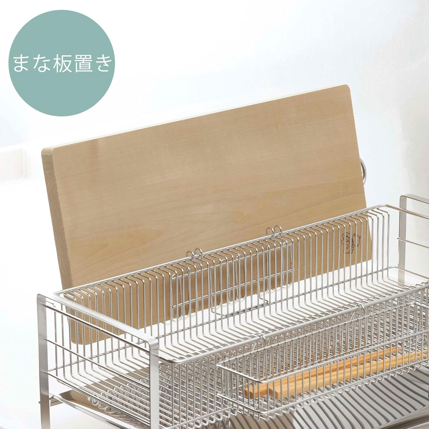 Shimomura Planning 40133 Tsubamesanjo 3 Row Glass Hook for Drying Rack, Made in Japan, Compatible with Bottles and Milk Packs, Can Also Be Used as a Cutting Board Stand, Stainless Steel image number 4