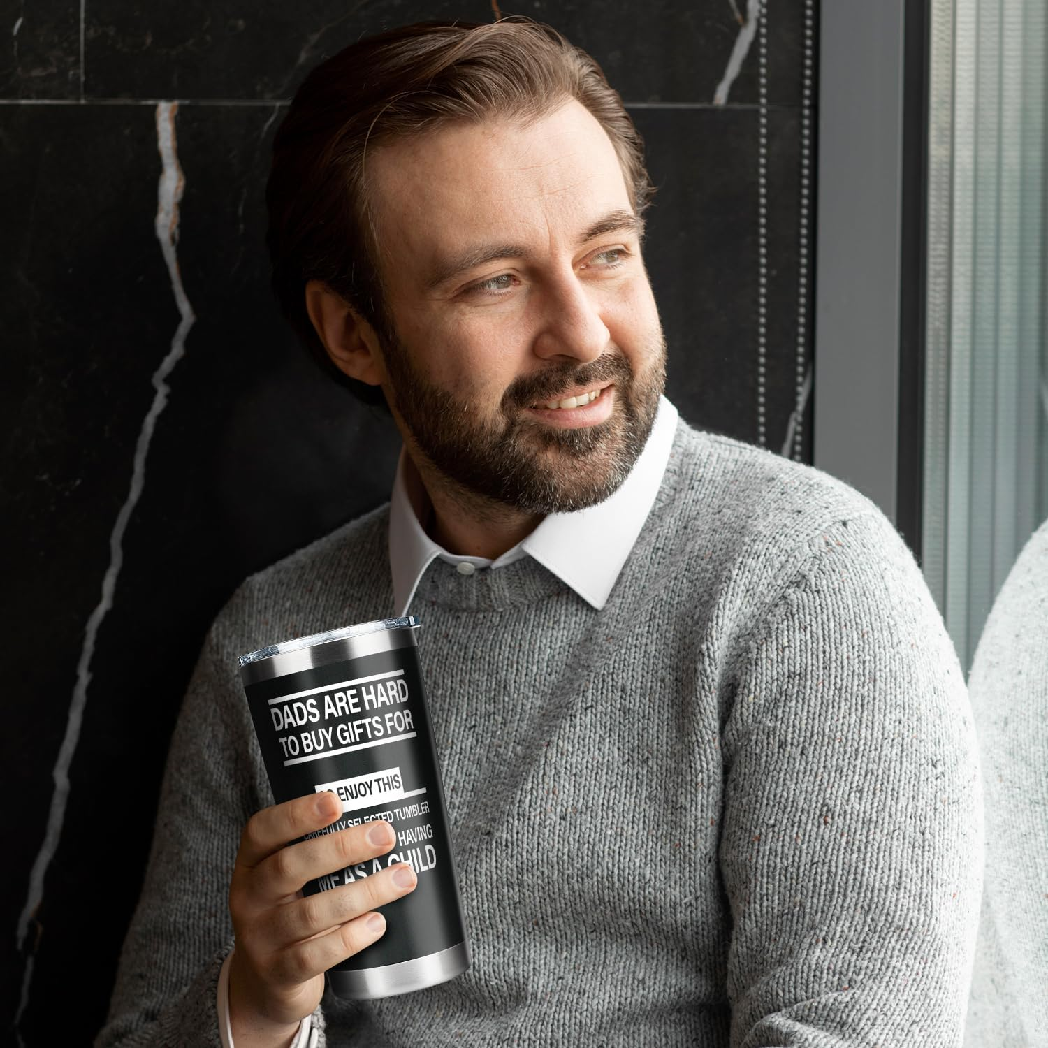 Father'S Day Birthday Christmas Tumbler for Dad from Daughter Son,Dad Tumbler Gifts,Dad Travel Coffee Mug, Dad Drinking Cup, Vacuum Insulated Stainless Steel Tumbler 20Oz image number 1