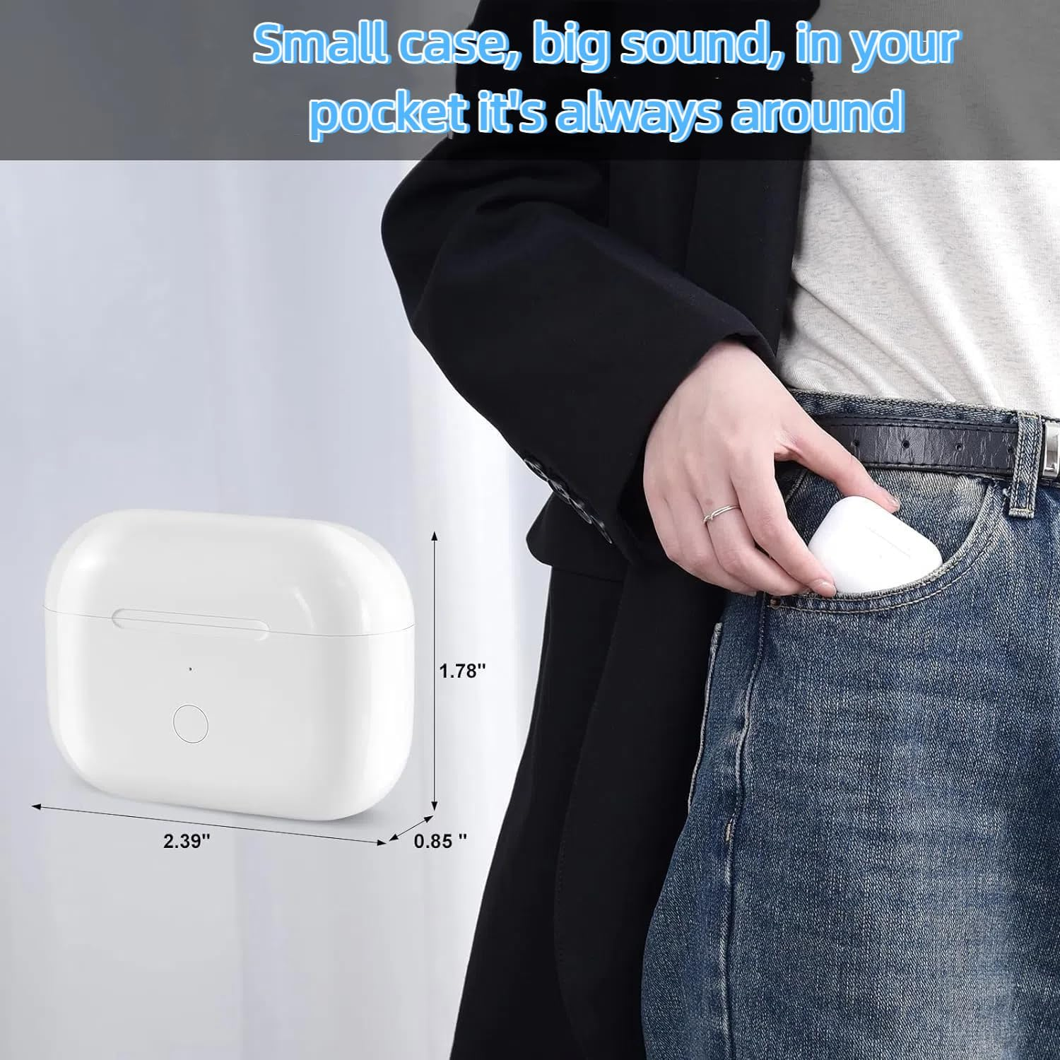 PLALZDS Wireless Charging Case Replacement Compatible with Airpods 4Rd Generation, Charger Case for Airpods 4 with Bluetooth Pairing Sync Button image number 5