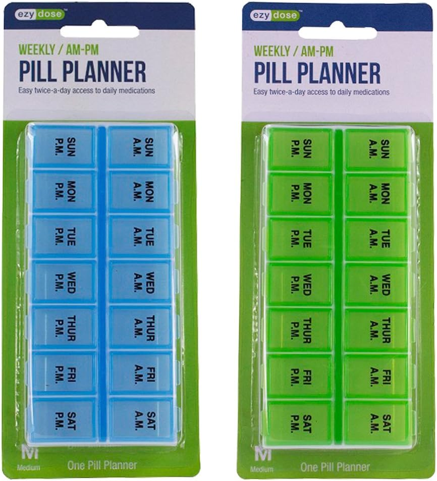 EZY DOSE Small Two a Day Pill Organiser - Pack of 2 image number 1