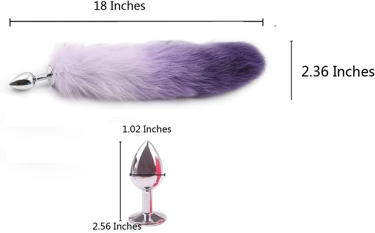 Ooiixx Fox Tail Anal Butt Plug Sex Toys for Beginner, Women, Men, Couple & Cosplay (18"Purple) image number 3