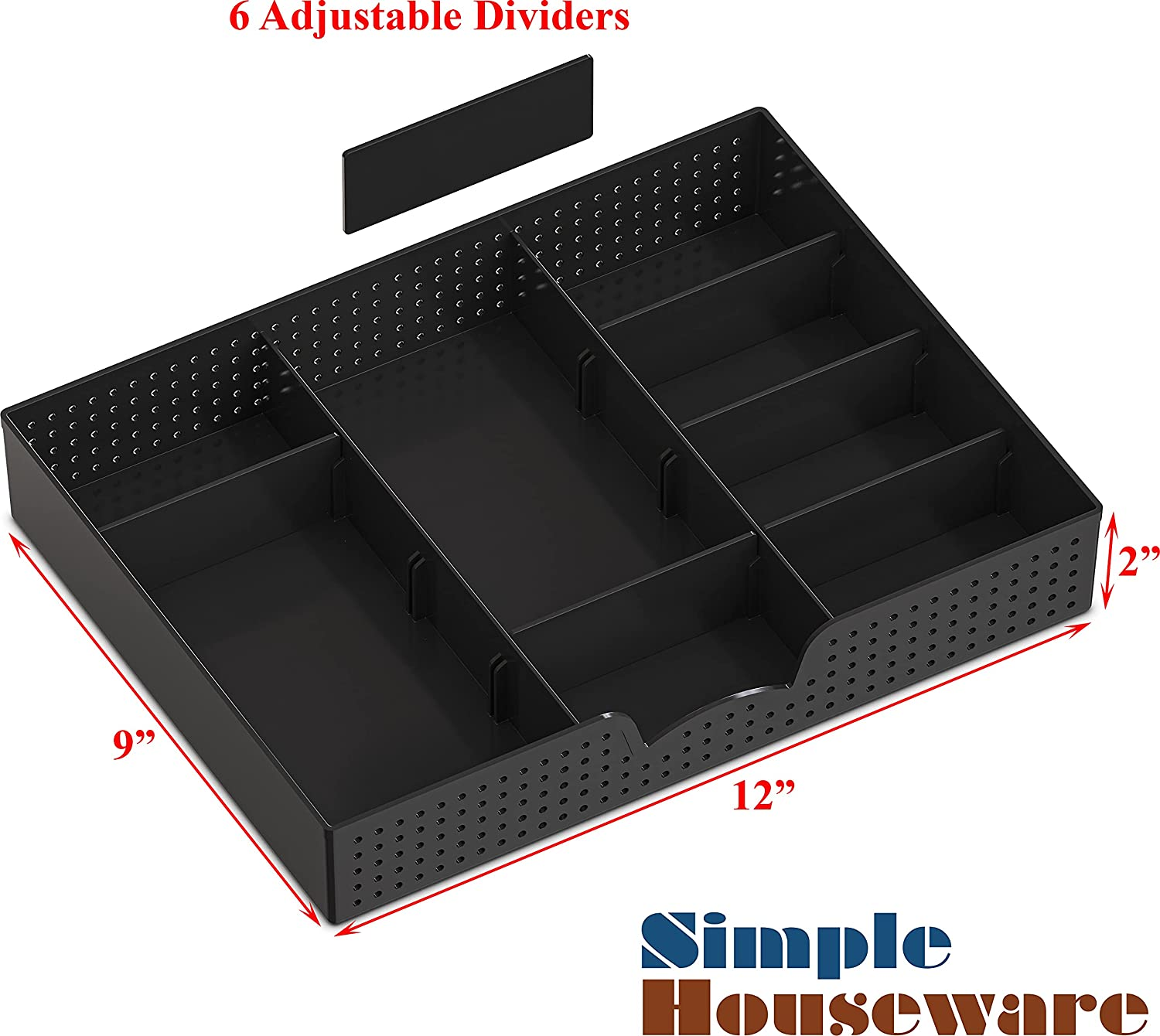 Simplehouseware Monitor Stand Riser with Drawer and 2 Side Desk Organiser, Black image number 4